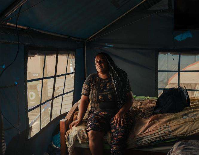 Ashley lives in a temporary encampment outside Mare Abajo, a housing complex that partially collapsed during the twin earthquakes in Venezuela.