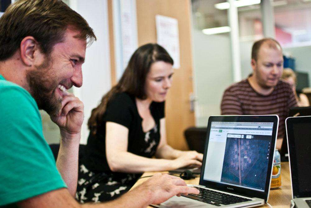 Volunteer mappers at MSF Missing Maps event